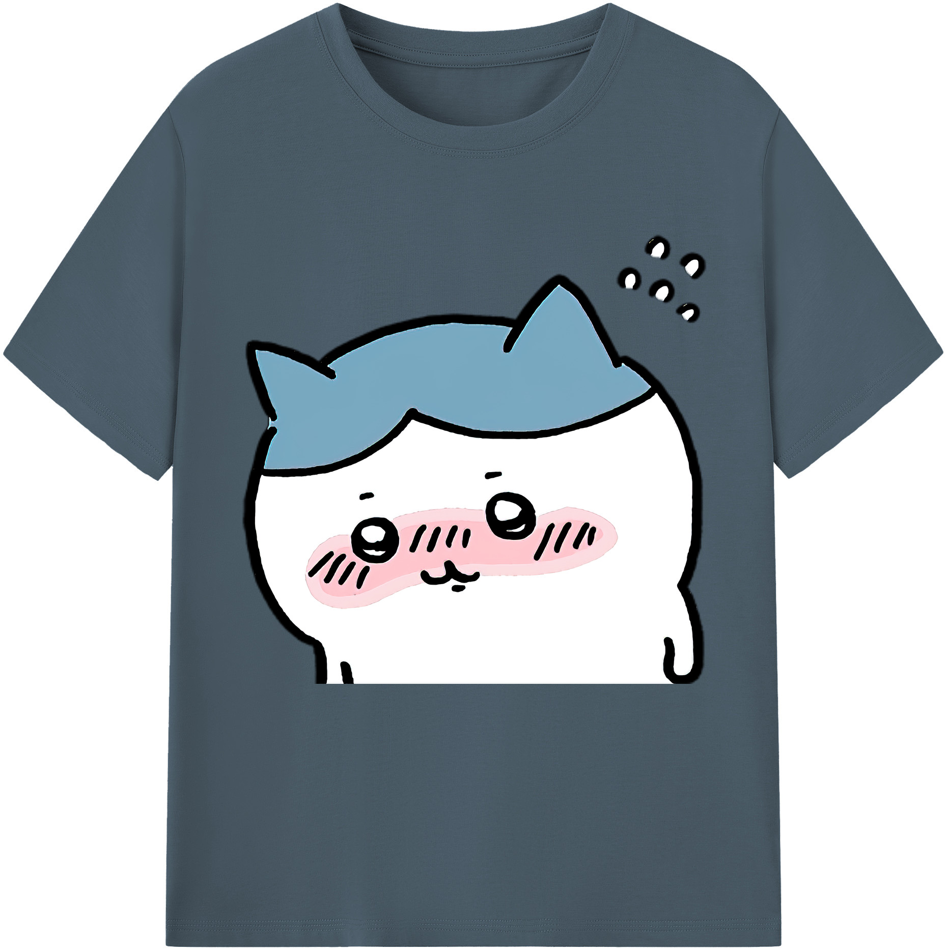 （画像用） ちいかわ ハチワレ Chii-kawa hachiware 綿100％半袖Tシャツ（フロントプリント）